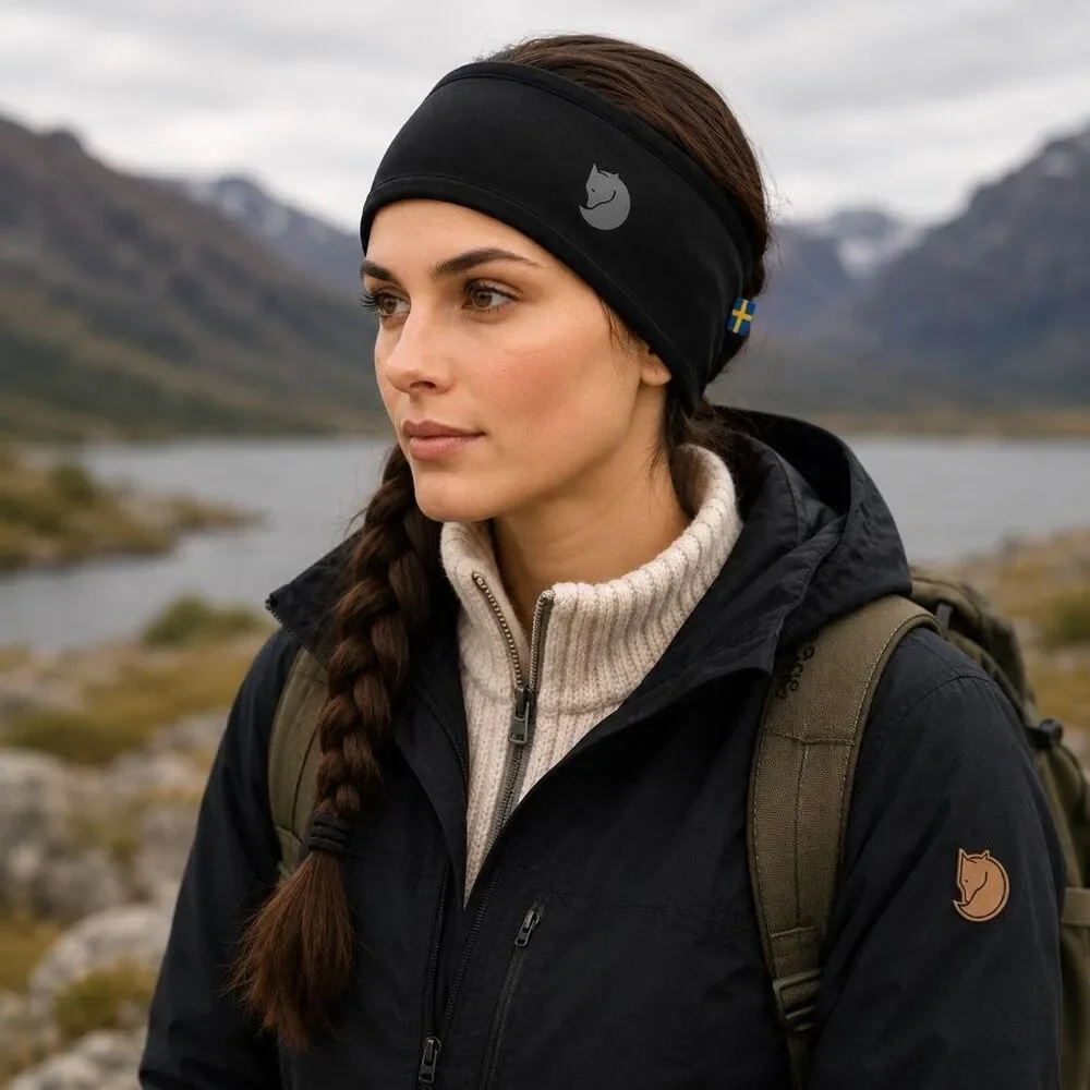 Fjallraven Abisko Värm Black Insulated Stretch Headband NWT Unisex